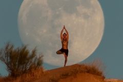 silueta fullmoon luna llena yoga