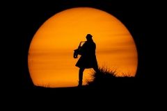 Silueta sol saxo